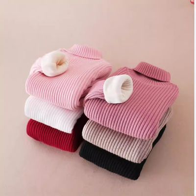 童装男童女童毛衣秋冬款修身中大童儿童打底衫高领加厚加绒针织衫