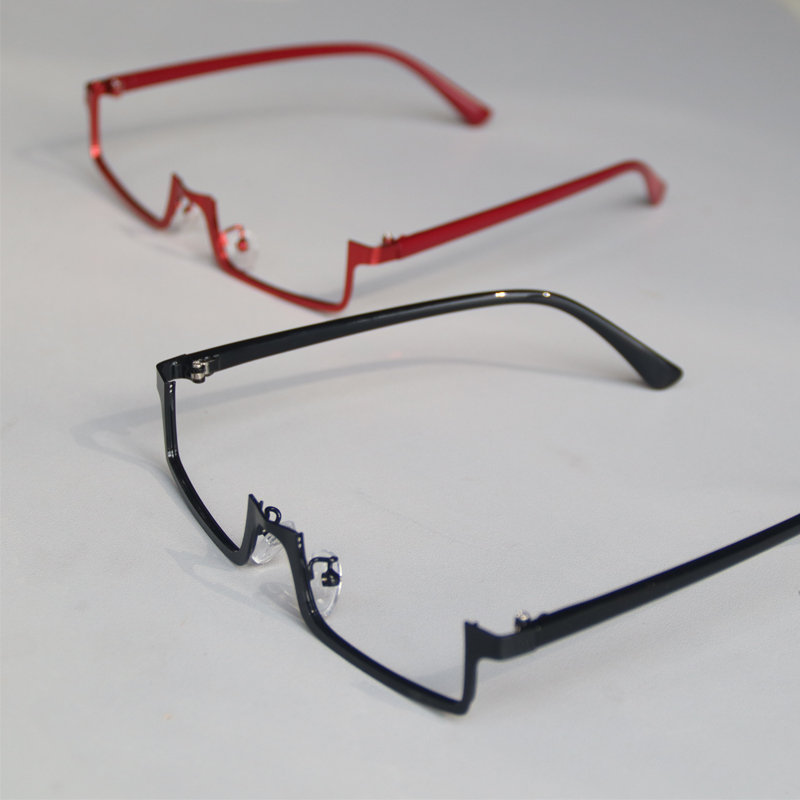纯欲红色半框眼镜架2025新款眼睛装饰y2k高级御姐动漫无镜片镜框