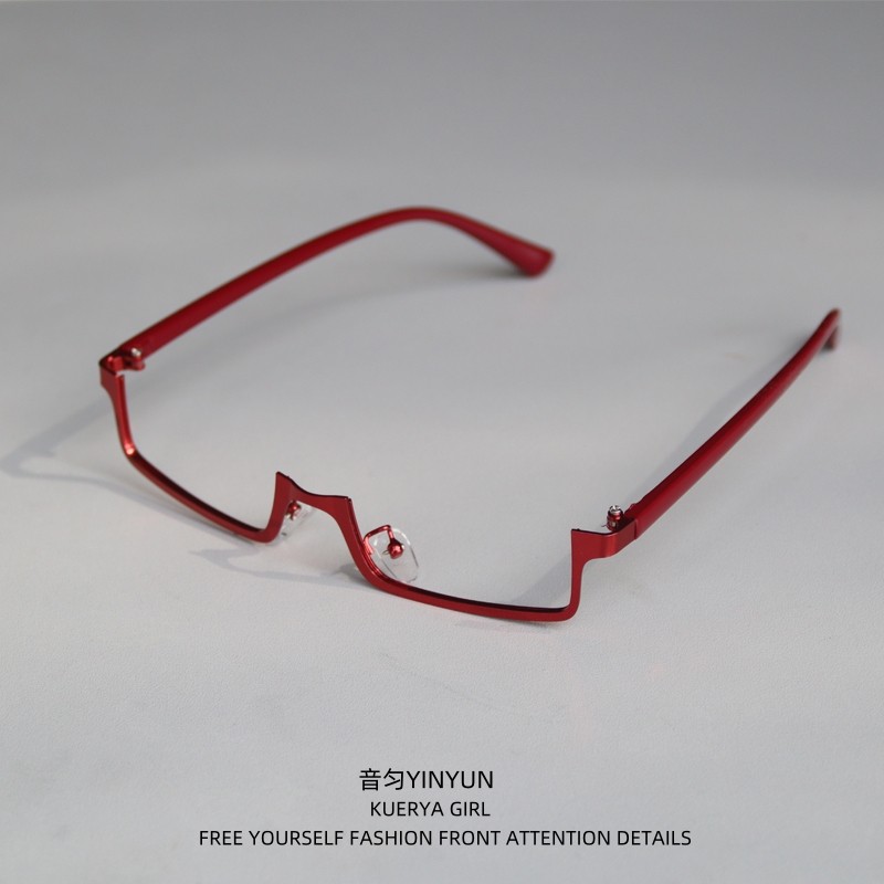 羊羊好无聊！戴个红色半框眼镜玩玩！日系二次元cos动漫无镜片