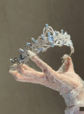 为你加冕~粉色水晶公主皇冠头饰女十八岁生日王冠lolita拍照王冠