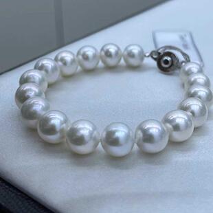 赛澳白手串 银冷光9-11mm正圆珍珠 搭配原装进口PAT扣