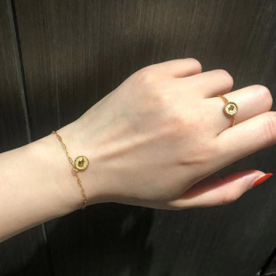 ins风 18k女王金币戒指+18k斯巴达女王金币手链