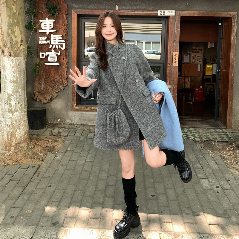 上新25冬季新款减龄洋气双面呢大衣配包2D107/8515/P255控388,女装毛呢外套,2D107