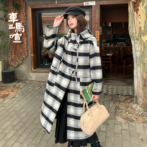 上新 2025冬季新款格纹双面呢大衣2D107/8512/P265控388图片