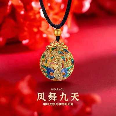 吉祥凤舞九天仿金饰品古法沙金