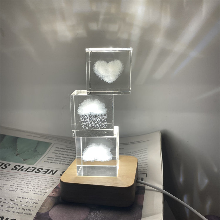 治愈系一朵云朵水晶小夜灯下雨的云摆件灯朋友同学礼物新年礼品