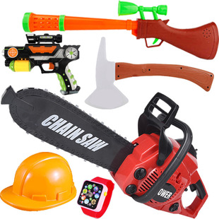 儿童伐木电锯玩具电动齿轮锯树神器刀剑4岁2021新款 网红男孩枪