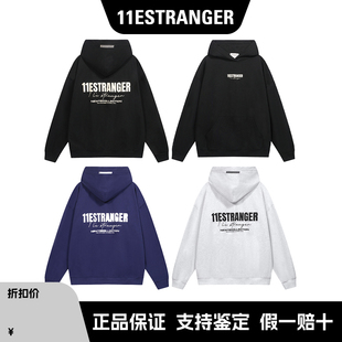 11Estranger 英文logo卫衣连帽卫衣男春秋款美式重磅宽松潮牌上衣