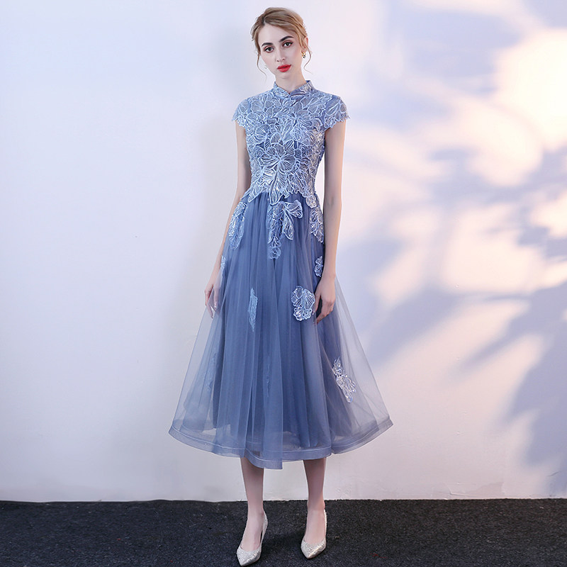 Costumes female 2020 new pattern Chorus Mid length version Show thin Dress Annual meeting Host perform Evening dressin the Women's clothing/Boutique , Wedding/Cheongsam/Formal dress , Formal dress/Evening  category - from Buy2taobao.com to provide professional Taobao agent buy service