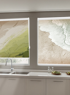 卷帘窗帘厨房免打孔安装遮光2024新款卷拉式卫生间遮挡帘升降窗户