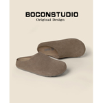 限时88~真皮厚底勃肯鞋女春夏外穿包头博肯足弓支撑半拖鞋穆勒鞋