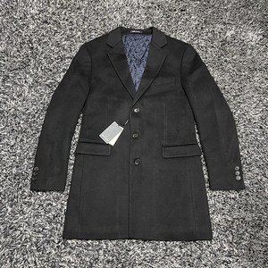 1折法国轻奢品牌DH丹尼男士黑色西服领冬季夹棉羊毛羊绒大衣外套