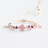 民族风瓷珠编织情侣手绳景德镇陶瓷手链女新中式 文艺复古学生手串