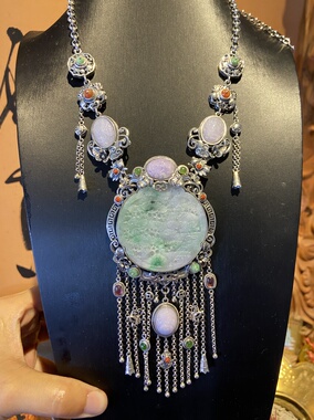 缅甸天然A货翡翠冰紫色一套