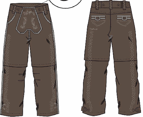 6运动类下装。男户外裤381383纸样