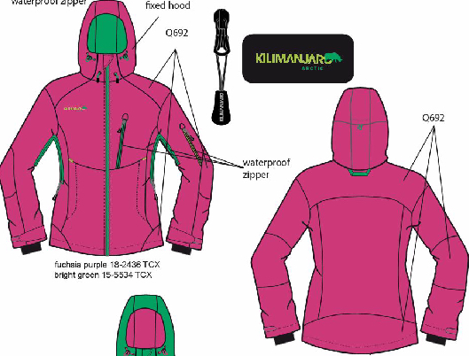 6运动类上装。女式冲锋衣R757B纸样