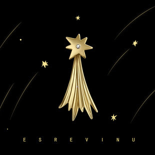 形状」原创设计许愿星星烟火胸针领针 宇宙记号「愿望 两戴配饰