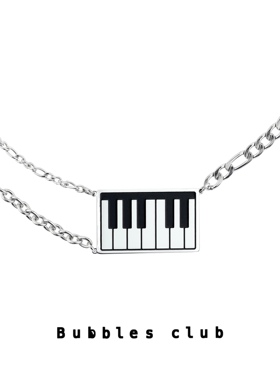 BubblesClub熔音系列 简约三线键盘项链甜酷钢琴电子琴配饰周边