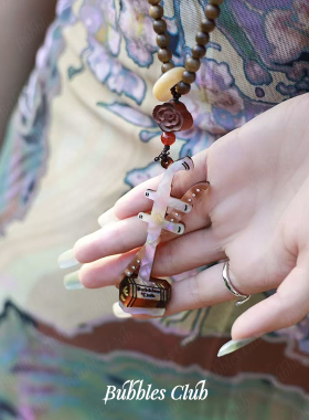 BubblesClub原创设计 《青弦映珩》系列二胡串珠项链民乐中式盘串