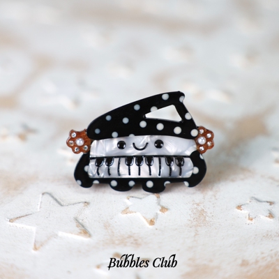 BubblesClub《奇想变奏曲》系列猫咪钢琴发夹手工醋酸边夹