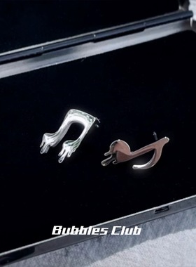 Bubbles Club 熔音系列 小众甜酷高级感配饰原创熔岩音符钛钢耳钉