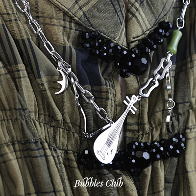 Bubblesclub钛钢竹节情侣项链
