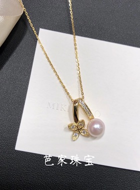 项链芭家双生海水珍珠纯银镀18K