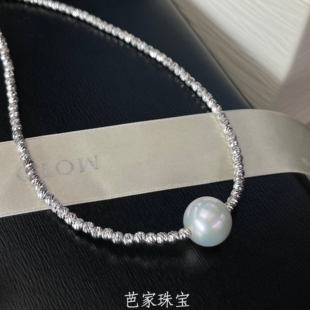 爆款 天然淡水爱迪生珍珠925银项链路路通项圈 钻石银河 芭家珠宝