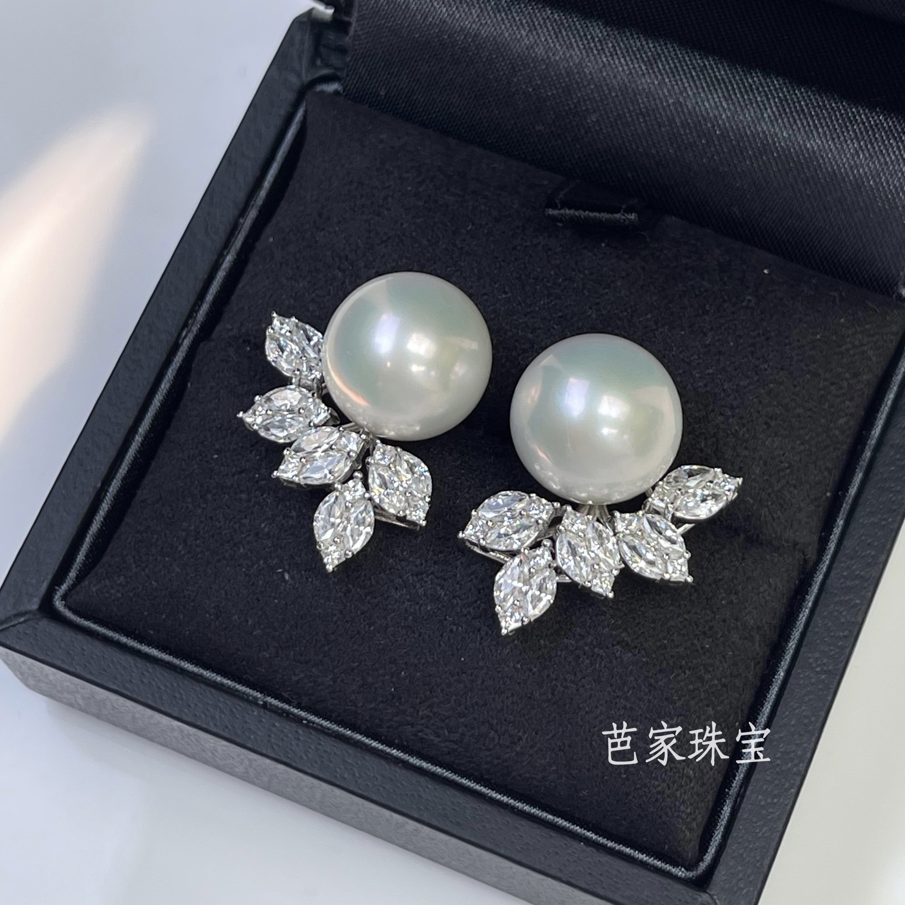 芭家珠宝高定  花漾邂逅 贵妇款12mm爱迪生淡水珍珠925纯银耳钉