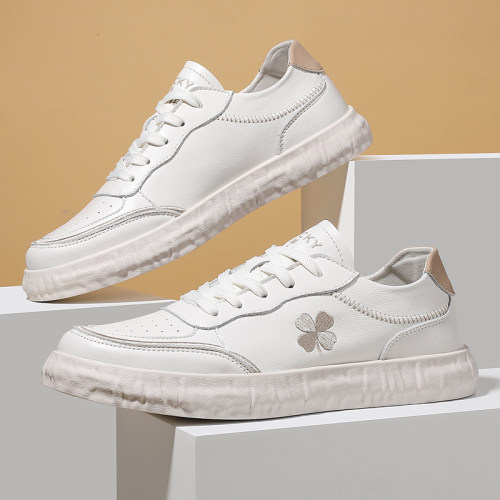LUCKY板鞋BRAND【专柜款】四叶草休闲鞋街头英伦小白鞋透气男鞋