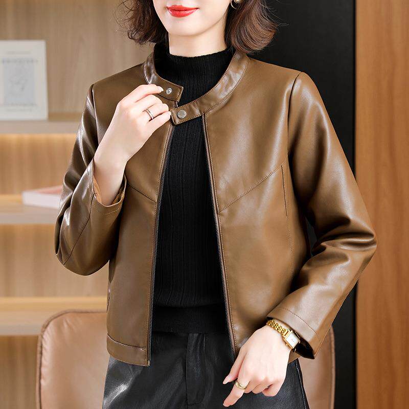 短款皮衣女士外套春秋冬2025新款中年时尚减龄百搭PU皮夹克上衣潮