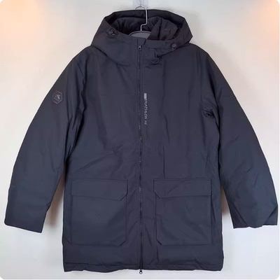 361度男装中长款2025冬季新款保暖防风连帽羽绒服552544311