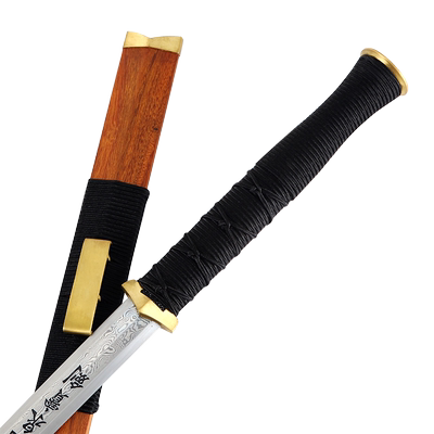 龙泉宝剑花纹钢素装八面汉剑