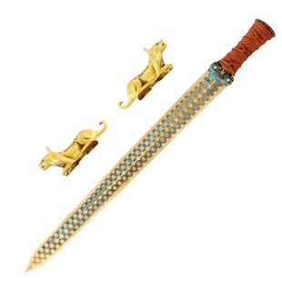 正品龙泉宝剑越王勾践剑收藏刀剑送礼纯黄铜越王真剑未开刃旗舰店