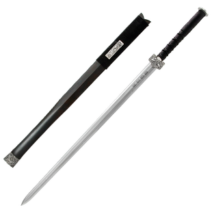 龙泉宝剑镀银四象八面汉剑花纹钢刀剑刀具防身冷兵器真剑未开刃