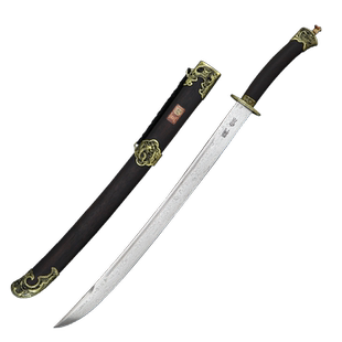 正品龙泉宝剑腾龙绣春刀清代一体收藏刀剑花纹钢大刀未开刃旗舰店