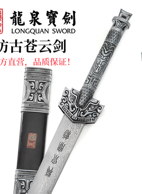 龙泉宝剑仿古苍云剑花纹钢八面刀剑家居收藏送礼剑未开刃旗舰店