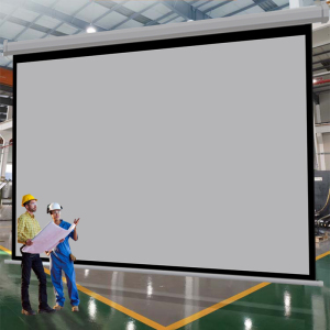 定制电动投影仪幕布家用影院金属抗光幕布升降超高清150寸180寸200寸250寸会议室喷绘背景挂墙吊顶投影机屏布