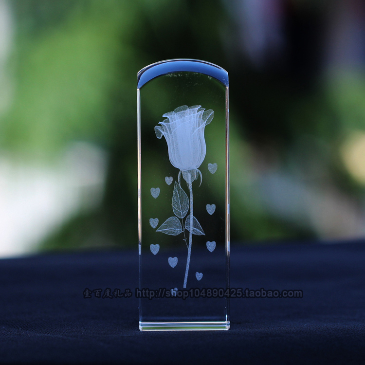 水晶生肖印章老师同学聚会毕业留念生日礼物玫瑰花私章定制雕刻字