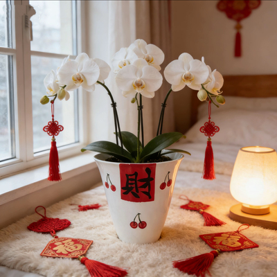 简约花盆大蕙兰蝴蝶兰大口径