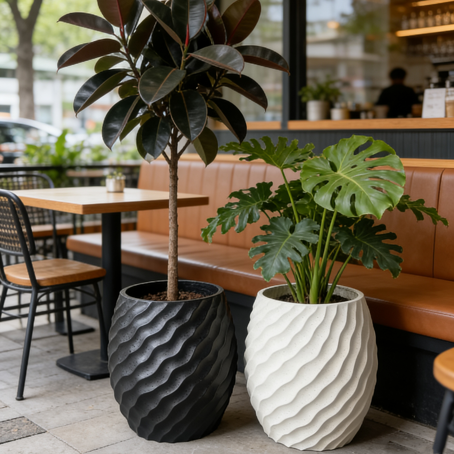 镁泥落地花盆极简菱形会呼吸大口黑金刚花器客厅民宿商场别墅摆件,鲜花速递/花卉仿真/绿植园艺,花盆,淘宝优惠券,粉丝福利购,淘宝优惠卷