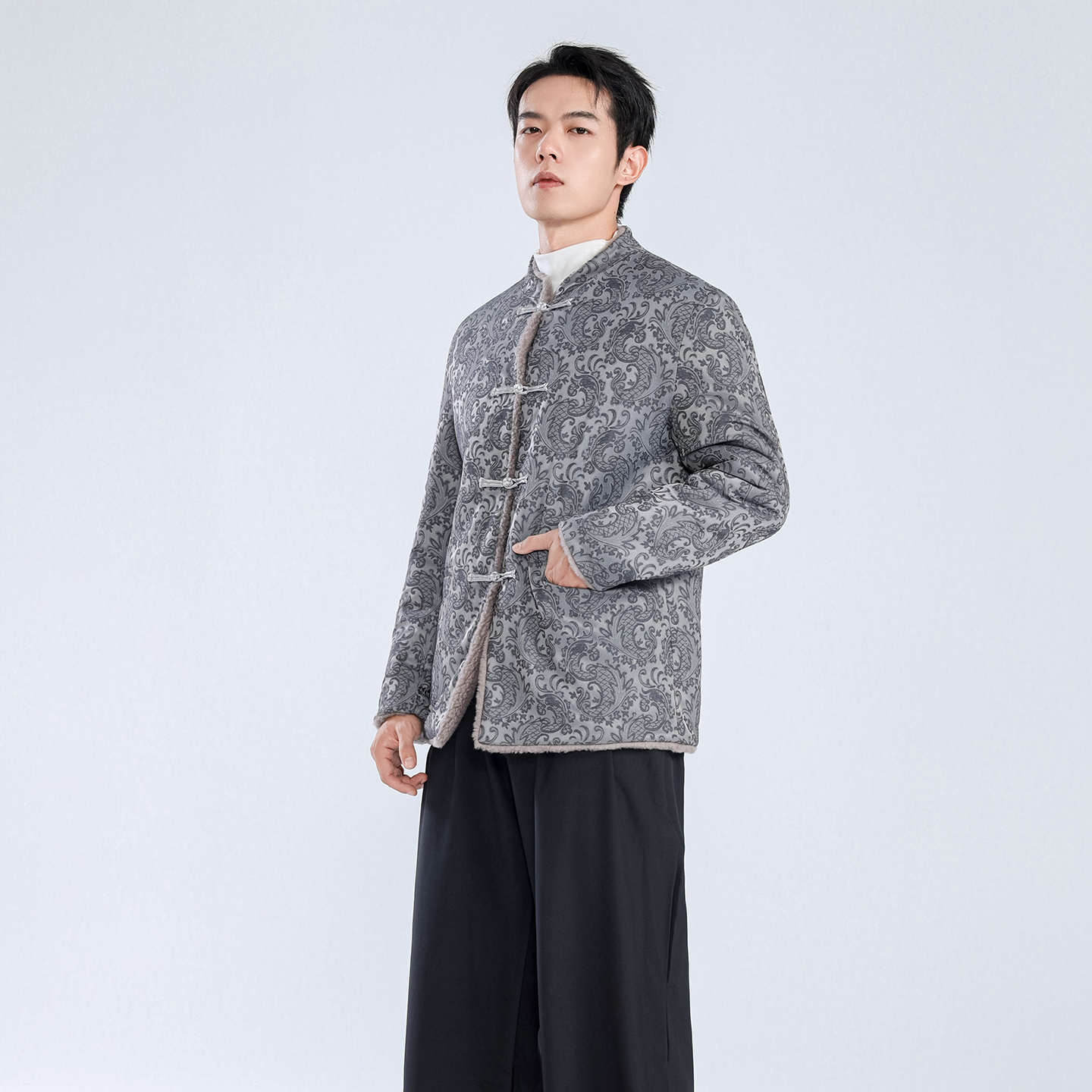 新中式国风立领皮草两面穿