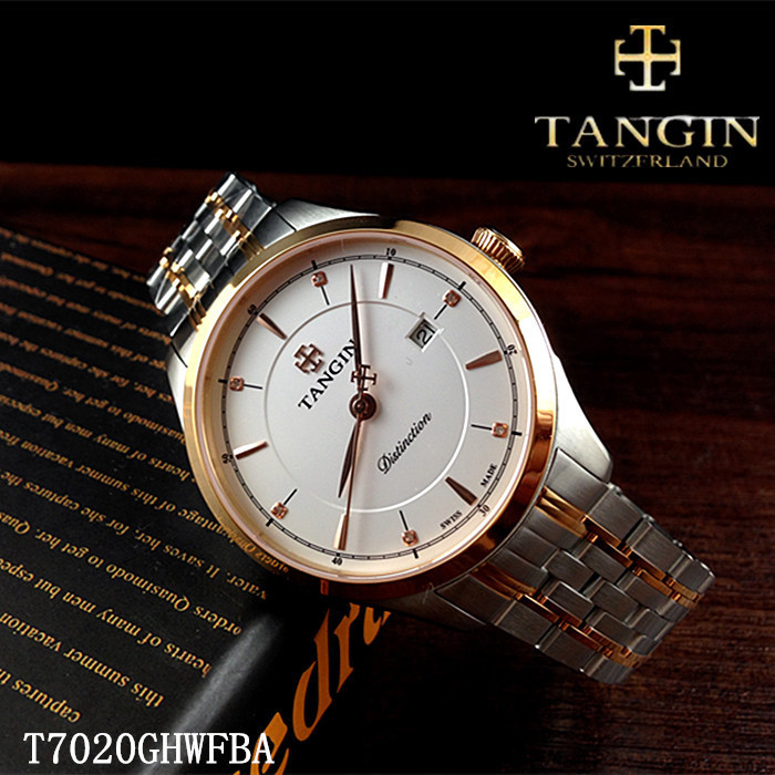 tangin瑞士防水日历石英表