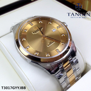 3017 正品 瑞士tangin天珺手表 全自动真钻18K金机械男表特别珍藏款