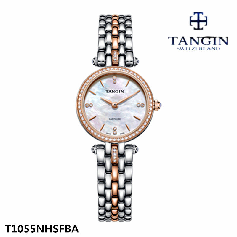 tangin天珺手表 正品女表石英表二指针t1055nhsfba吉赛尔腕表1055