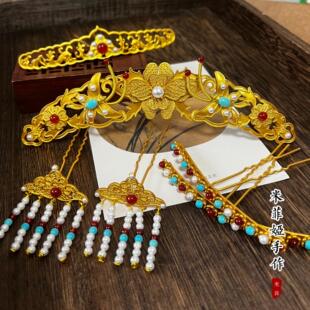 复原风汉服头饰明制狄髻头饰唐制大头高发髻发饰魏晋发冠发簪