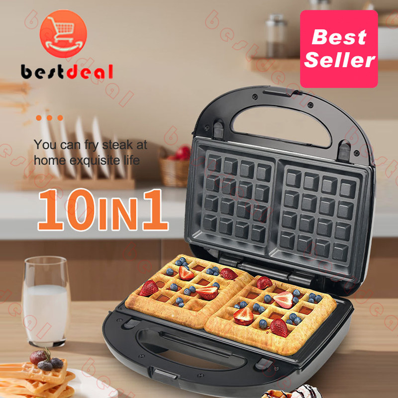 10 in 1 sandwich waffle maker grill 三明治华夫饼帕尼尼早餐机