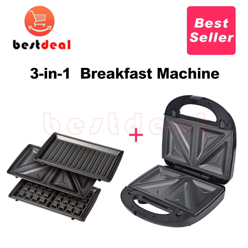 3 in 1 Sandwich Maker Waffle Machine Panini Toaster 220 110v