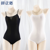 半透连体透明水着 连体露背吊带泳衣学生泳装 可爱半透内衣