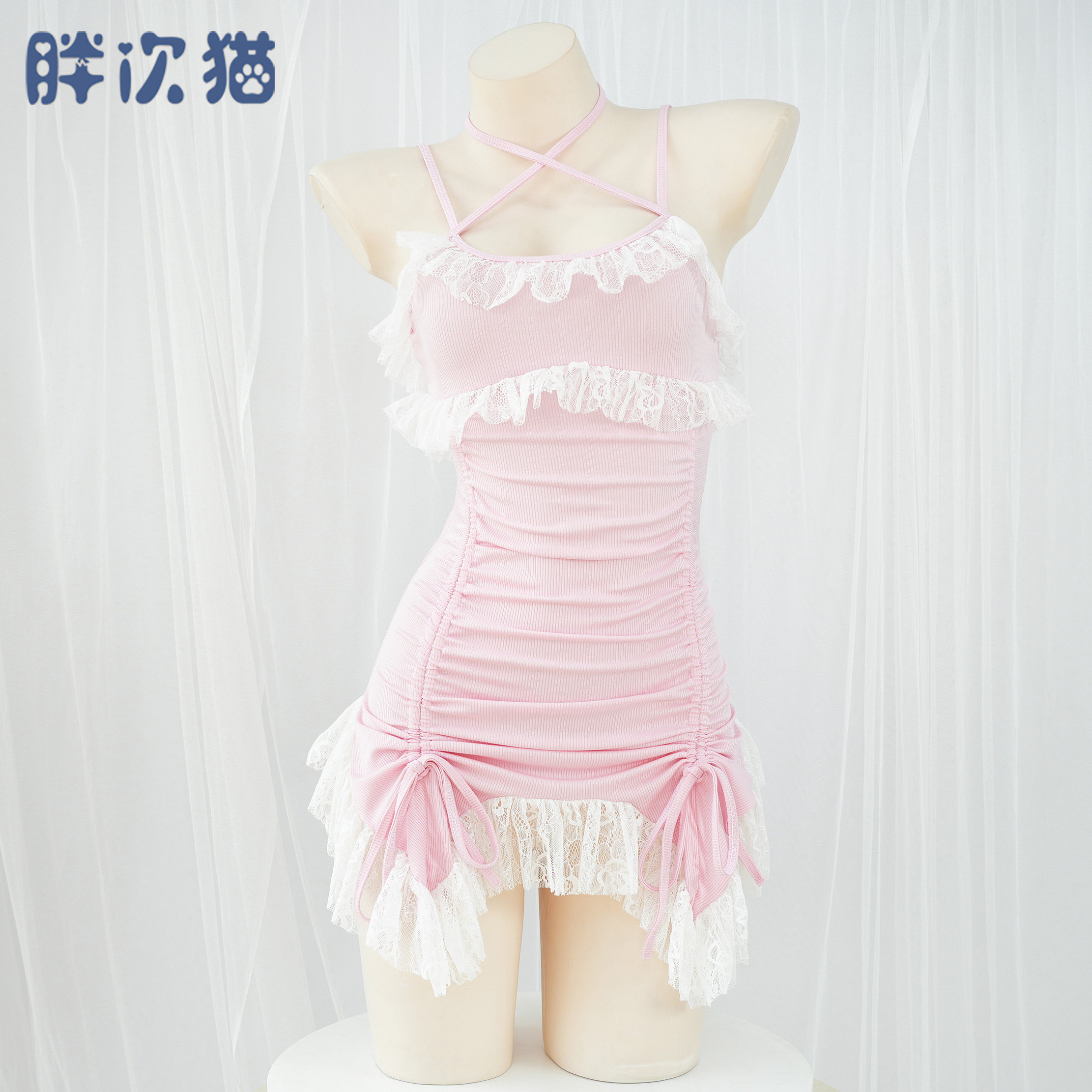 女仆套装包臀花边吊带裙 性感睡裙辣妹连衣裙超短裙睡衣